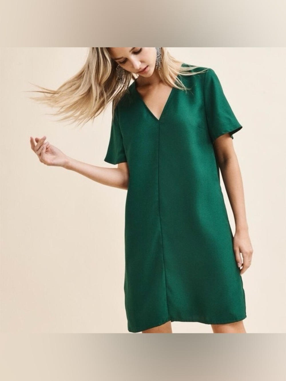 Dynamite Short Sleeved V-neck Dress